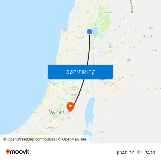 מפת ארבל להר חברון