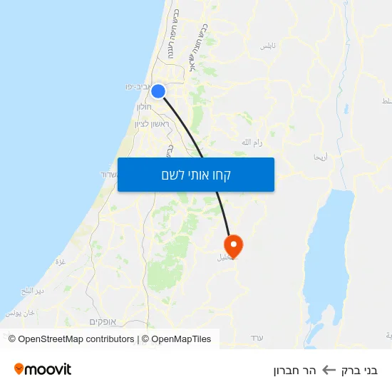 מפת בני ברק להר חברון