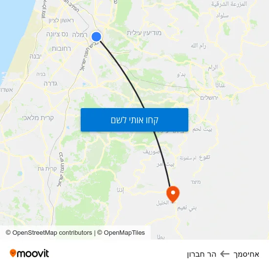 מפת אחיסמך להר חברון
