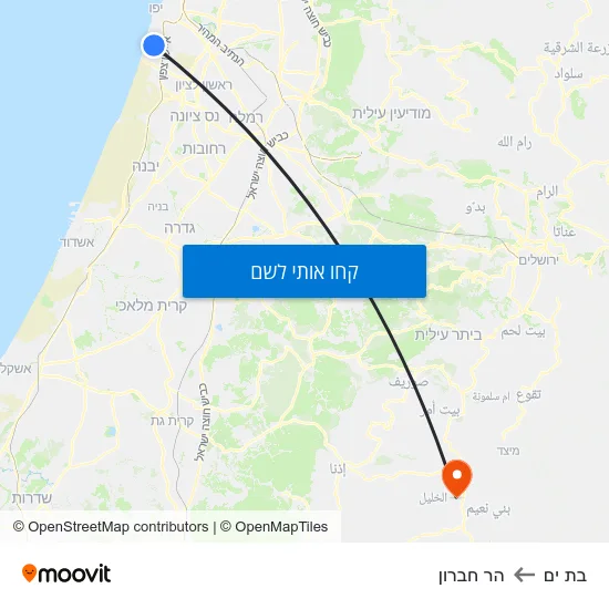 מפת בת ים להר חברון