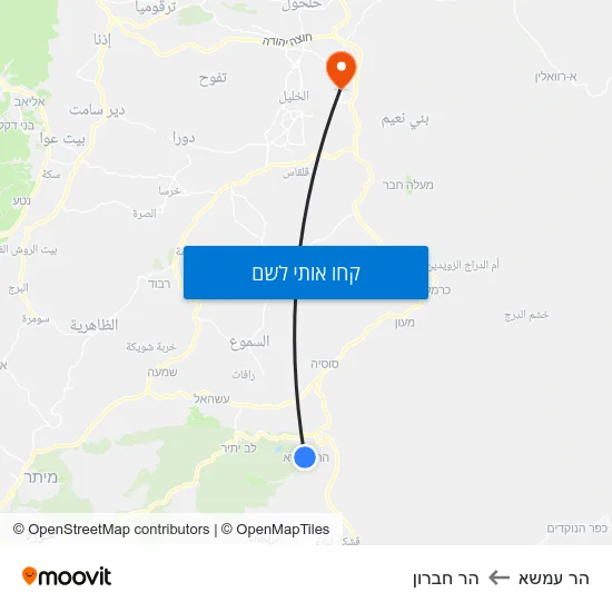 מפת הר עמשא להר חברון