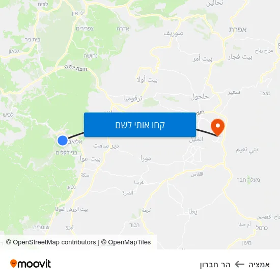 מפת אמציה להר חברון
