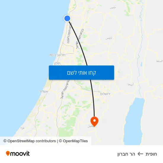 מפת חופית להר חברון