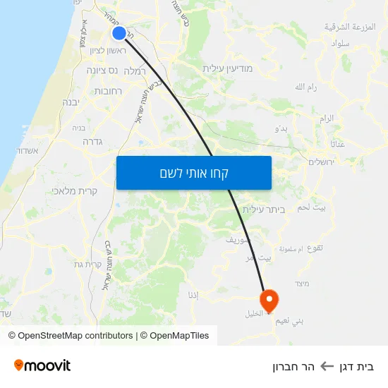 מפת בית דגן להר חברון