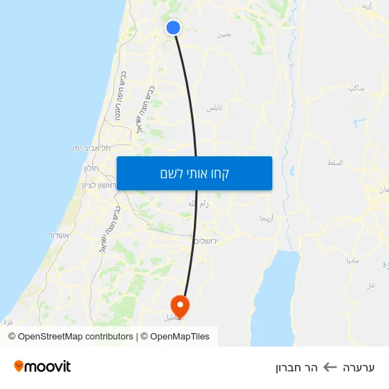 מפת ערערה להר חברון