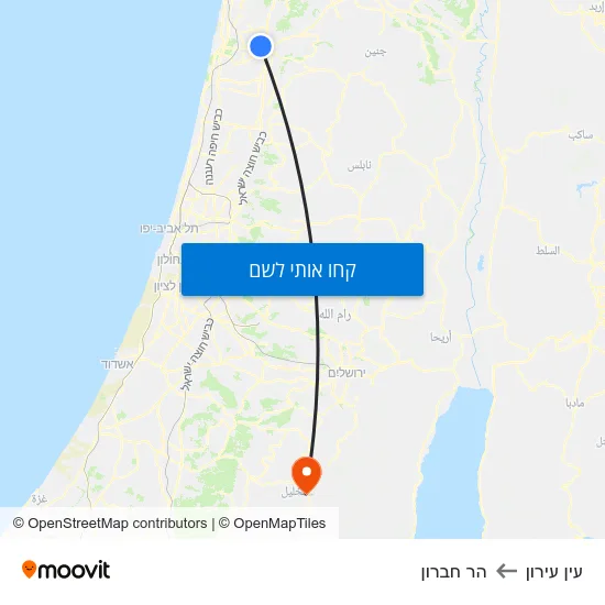 מפת עין עירון להר חברון