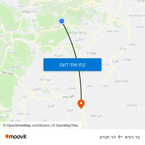 מפת בר גיורא להר חברון