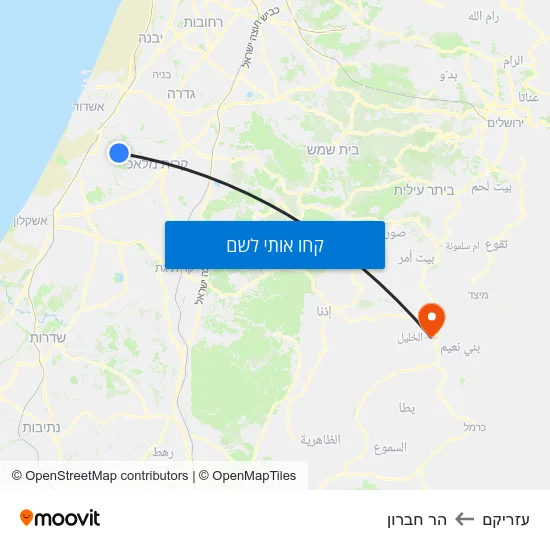 מפת עזריקם להר חברון