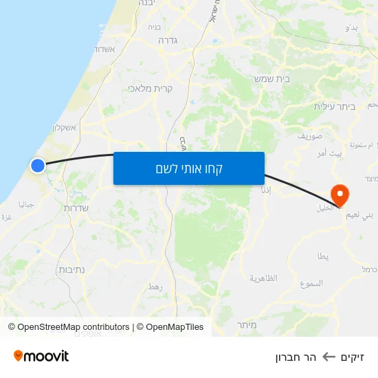 מפת זיקים להר חברון