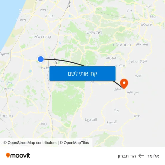 מפת אלומה להר חברון