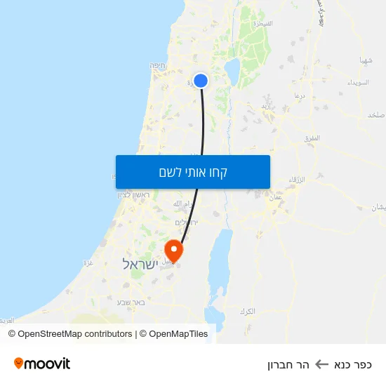 מפת כפר כנא להר חברון