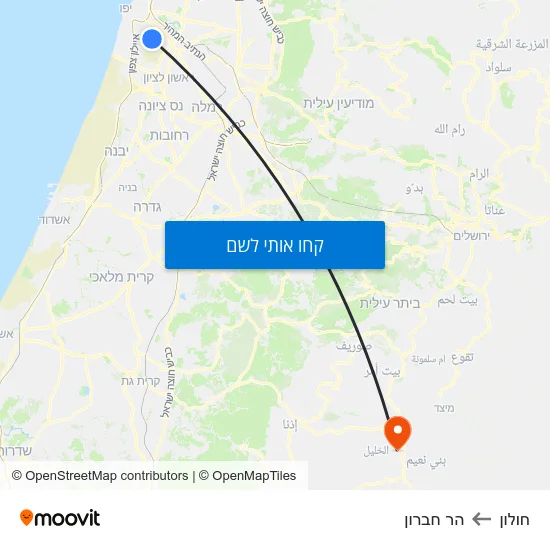מפת חולון להר חברון