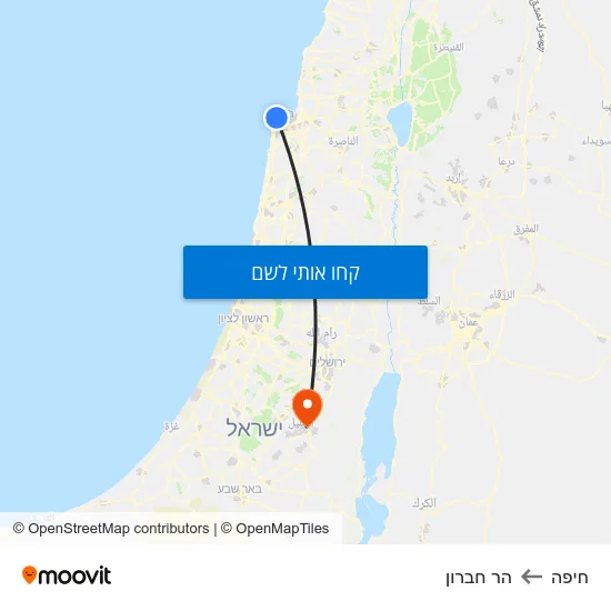 מפת חיפה להר חברון