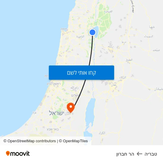 מפת טבריה להר חברון