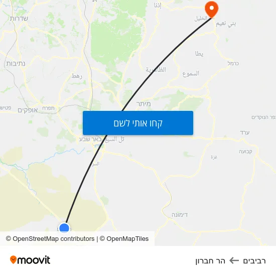 מפת רביבים להר חברון