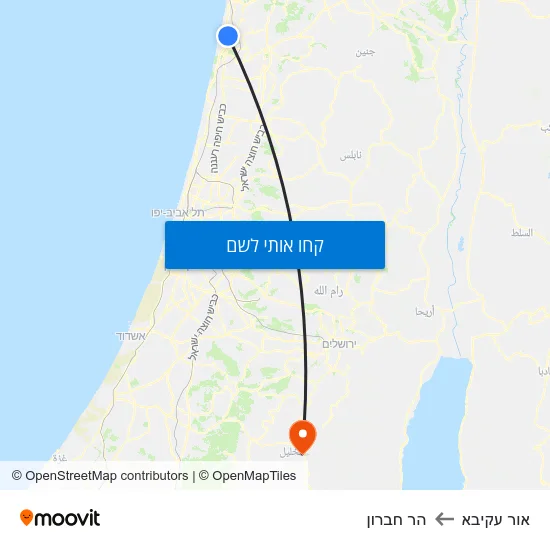 מפת אור עקיבא להר חברון