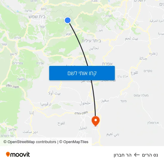 מפת נס הרים להר חברון
