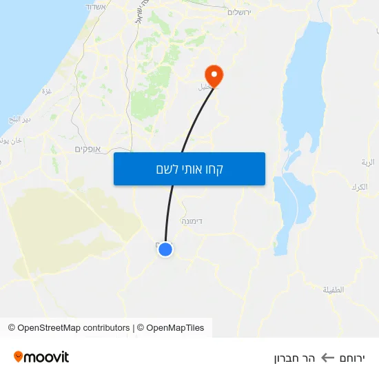 מפת ירוחם להר חברון