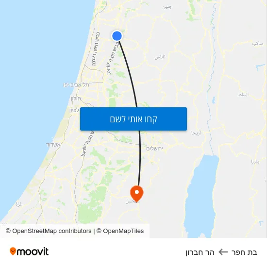 מפת בת חפר להר חברון