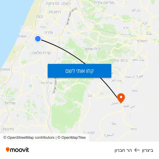 מפת ביצרון להר חברון