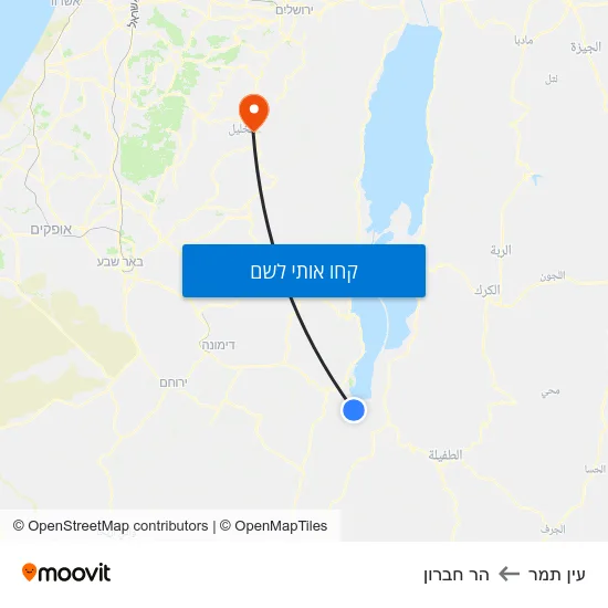 מפת עין תמר להר חברון