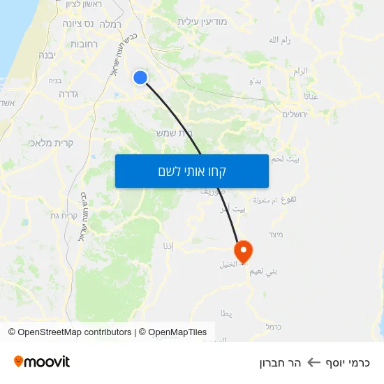 מפת כרמי יוסף להר חברון