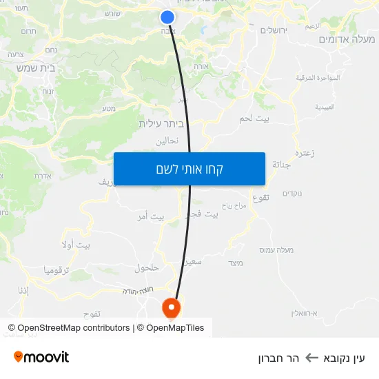 מפת עין נקובא להר חברון