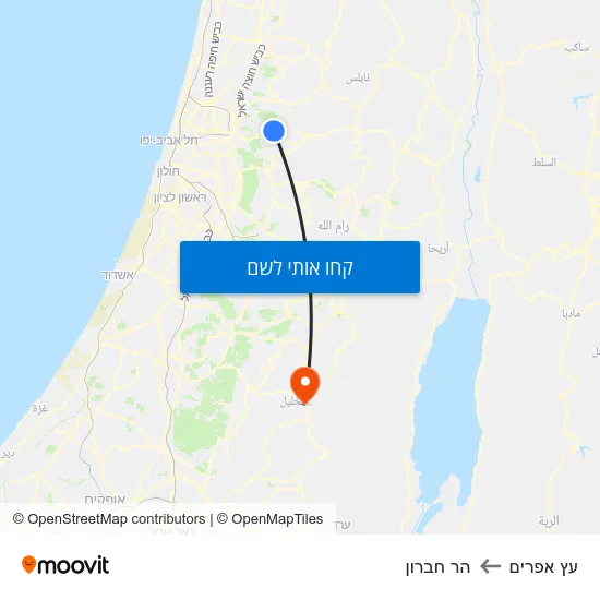 מפת עץ אפרים להר חברון