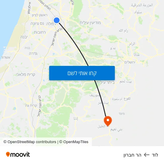 מפת לוד להר חברון