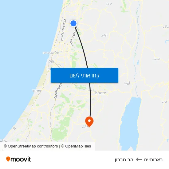 מפת בארותיים להר חברון