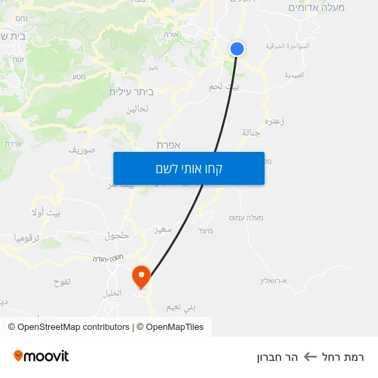 מפת רמת רחל להר חברון