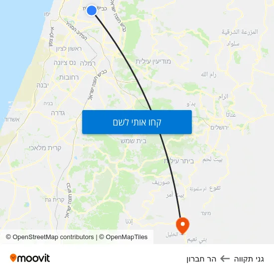 מפת גני תקווה להר חברון
