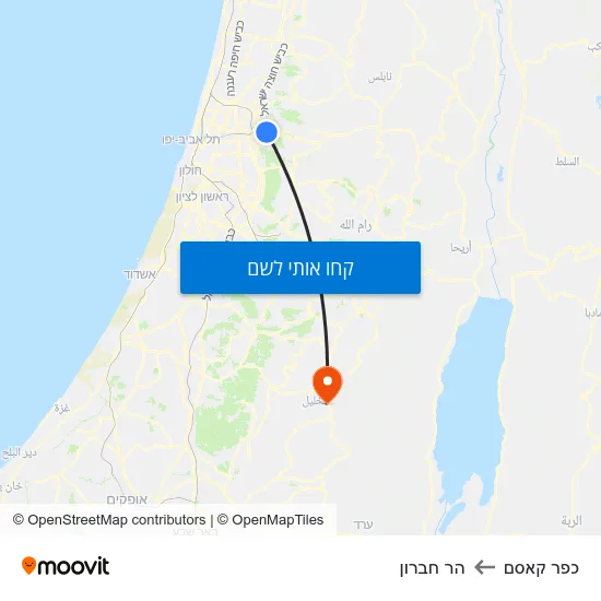 מפת כפר קאסם להר חברון