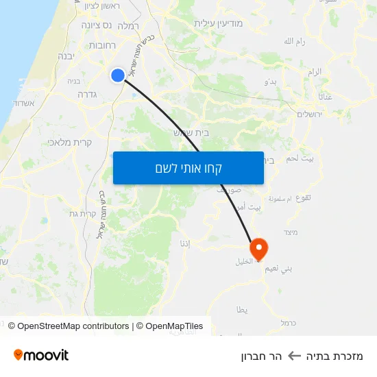 מפת מזכרת בתיה להר חברון