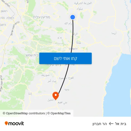 מפת בית אל להר חברון
