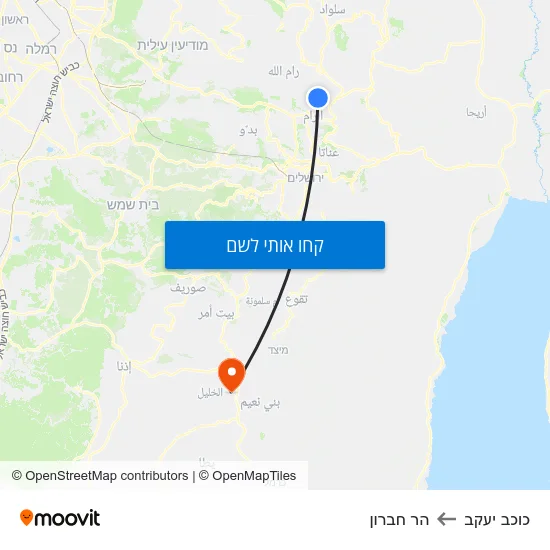 מפת כוכב יעקב להר חברון