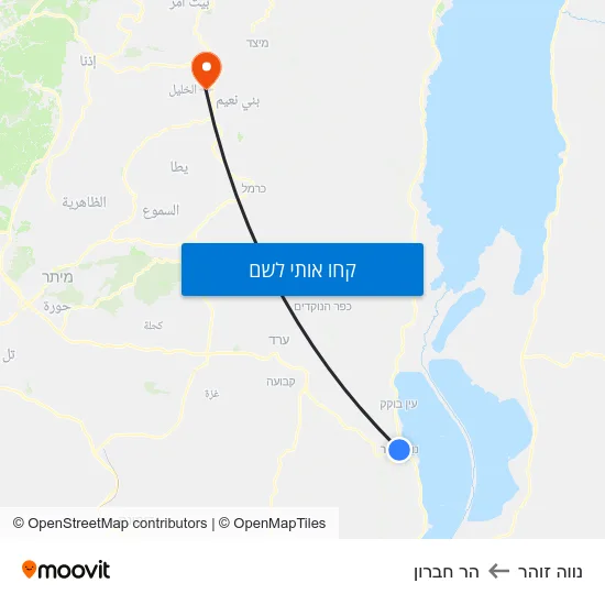 מפת נווה זוהר להר חברון