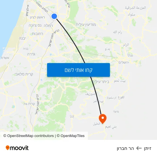 מפת זיתן להר חברון