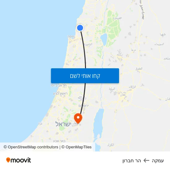 מפת עמקה להר חברון