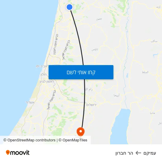 מפת עמיקם להר חברון