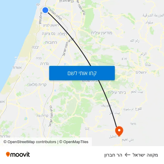 מפת מקווה ישראל להר חברון