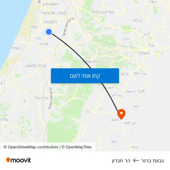 מפת גבעת ברנר להר חברון