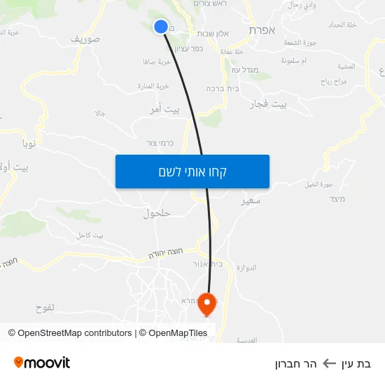 מפת בת עין להר חברון