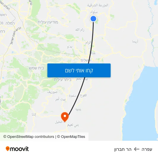מפת עפרה להר חברון