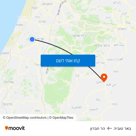 מפת באר טוביה להר חברון