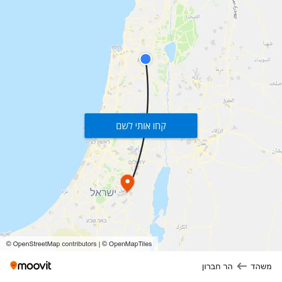 מפת משהד להר חברון