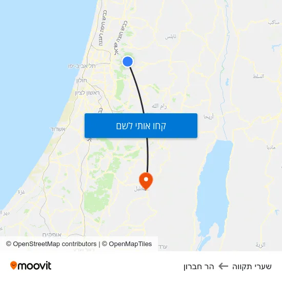 מפת שערי תקווה להר חברון