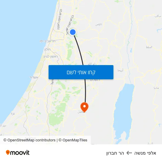 מפת אלפי מנשה להר חברון