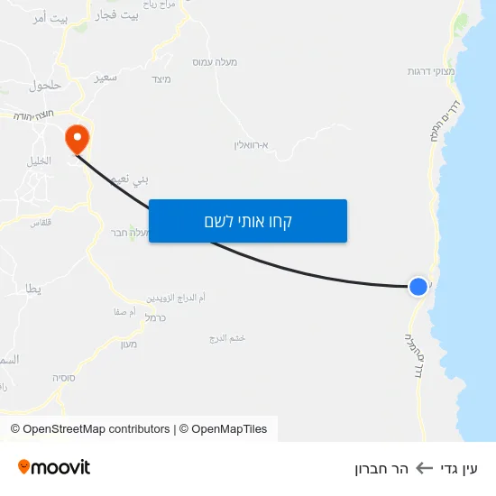 מפת עין גדי להר חברון