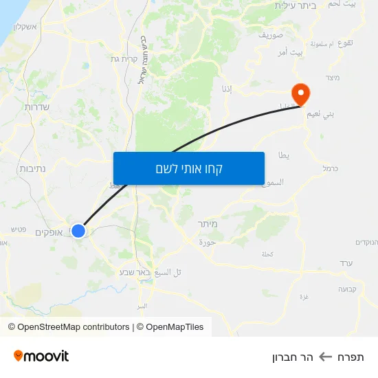 מפת תפרח להר חברון